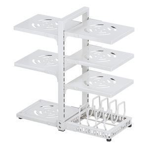 Sea Shark Kitchen Storage Rack Multi Tiered <b>Under</b> Sink Cookware Organizer Cabinet Pot Rack Carbon Steel Modern Simple Design - Product Image 2