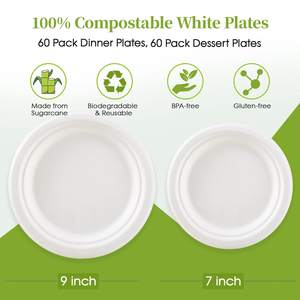 <span class=keywords><strong>Assiette</strong></span> de bagasse compostable incassable exclusive <span class=keywords><strong>Black</strong></span> <span class=keywords><strong>friday</strong></span> pour les événements de restauration Banquets de mariage - Product Image 4