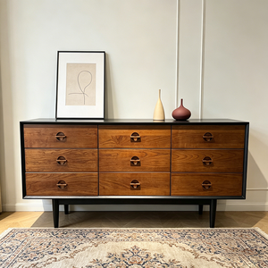 <span class=keywords><strong>Buffet</strong></span> rétro mi-siècle à 9 tiroirs, meuble de rangement en bois moderne de style nordique pour salle à manger et salon - Product Image 3