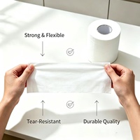 Papier toilette de luxe personnalisé en pâte de bois douce au toucher, papier toilette gaufré personnalisable