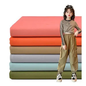 Vente en gros tissu chine 230gsm 97 coton 3 spandex sergé élastique toile tissu enfants coton tissus mode pour vêtements femmes