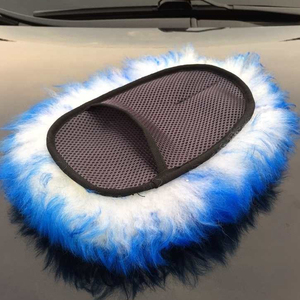 Hot bán tự động sản phẩm chăm sóc trắng màu xanh một bên len <span class=keywords><strong>Mitt</strong></span> xe làm sạch sự mềm mại da cừu rửa <span class=keywords><strong>MITT</strong></span> - Product Image 1