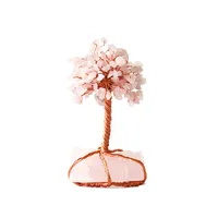 Натуральные лечебные кристаллы, драгоценный камень, драгоценный камень, розовый кварц, счастливое Хрустальное дерево
