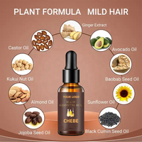 Huile Capillaire Naturelle Pure Chebe à Succès pour la Croissance des Cheveux, à l'Huile d'Argan, pour Cheveux Secs, Bouclés et Abîmés, Végane, Nourrissante, Réparatrice, Protection de la Couleur, Anti-Chute