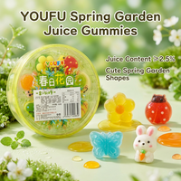 Bonbons Gélifiés 3D Animaux et Fleurs, en Pot Rond, Saveurs Fruitées, Vente en Gros, Marque Privée
