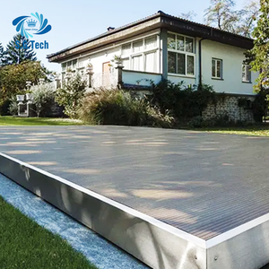 Top vente couronne d'eau automatique pont <span class=keywords><strong>piscine</strong></span> couverture rétractable coulissante conception en bois pour adultes et enfants pour piscines - Product Image 4