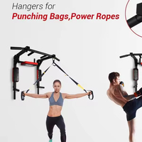 Peralatan Kebugaran Lipat untuk Rumah, Rak Dinding untuk Pull-Up Bar Ganda dan Rak untuk Samsak Tinju Model Indoor