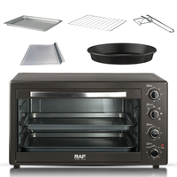Four électrique RAF R.5316 1600W 38L avec contrôle de température, minuterie, 3 modes, porte vitrée, chauffage uniforme, plaque à pizza, appareil de cuisine