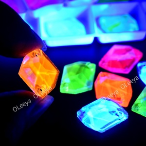 Oleeya - Cristales Brillantes de Cristal con Forma de Ojo de Caballo, Color Neón, Forma Cósmica, para Coser, con Reverso Plano, para Vestidos de Novia - Product Image 3