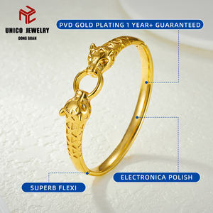 צמיד יוניסקס וינטג' טרנדי מצופה זהב 18 קראט מפלדת אל-חלד מלוטשת עם קריסטל ריינסטון לאירועי חתונה ומסיבות - Product Image 5