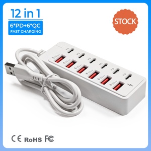 12-Port <strong>USB</strong> <strong>Charging</strong> <strong>Station</strong> for Low-Power Devices Smart Multi-Port <strong>USB</strong> Charger Hub for Smartwatches &amp; Headphones CE Certified - Product Image 1