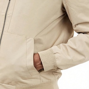 Blouson Bomber Marron pour Homme – Hiver, Coupe-Vent, Imperméable, Style Urbain, Fermeture Éclair, Toile, Mélange Polyester/Nylon, Couleur Unie sur le Devant - Product Image 5