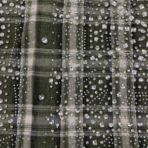 Logo personalizzato camicie di flanella su misura per gli uomini, personalizzato strass schermo stampato 100% cotone lungo bottone di flanella verde - Product Image 5