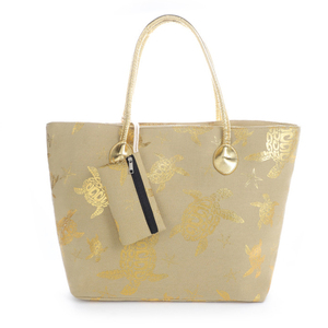 批发帆布手提袋带定制印刷标志的沙滩巴哈马纪念品袋海龟图案帆布沙滩手提袋 - Product Image 2