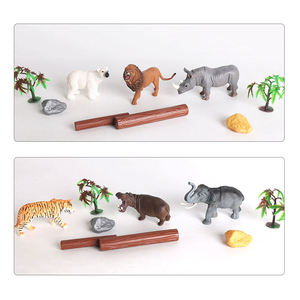 Figurines d'animaux de la jungle en PVC, modèles de faune en plastique, ensemble de jeu pour enfants avec accessoires de scène - Product Image 5