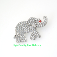 Haute qualité personnalisé Delta Sigma symbole broche femmes Animal strass perle éléphant broches pour les fêtes mariages alliage