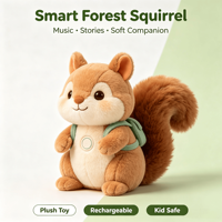 Nuevo Peluche de Ardilla Adorable, Juguete de Peluche Interactivo Multifuncional con Música y Cuentos, Compañero de Sueño para Bebés