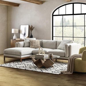 Juego de Sofás Modulares de Estilo Nórdico en Tela Gris para Sala de Estar de <span class=keywords><strong>Apartamentos</strong></span> y Hoteles, Sofá Seccional en Forma de L - Product Image 3