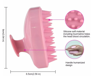 Brosse de massage du cuir chevelu en silicone souple à poils souples, marque privée, pour shampoing - Product Image 5