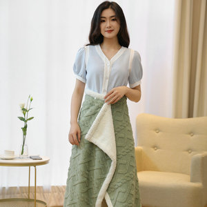 100% Polyester Jacquard Sherpa Chăn Nhà Nhà Nhà Máy Bán Buôn Đa-Chức Năng Ấm Văn Phòng Chăn Cho Rắn Dệt Kim Kích Thước Mùa Đông - Product Image 3