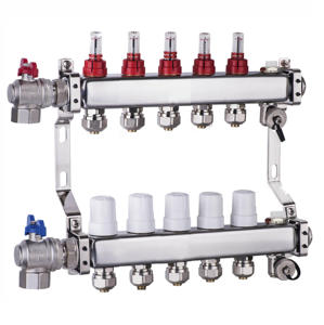 Collecteur <span class=keywords><strong>de</strong></span> <span class=keywords><strong>chauffage</strong></span> radiant hydronique à 7 branches en acier inoxydable, design traditionnel, résistant à l'eau, pour PEX 1 pouce - Product Image 2