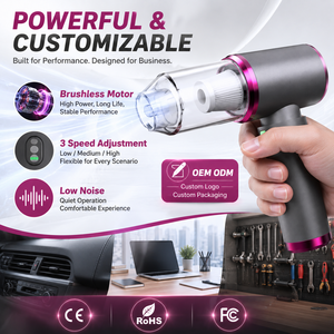 20KPa 100W Brushless Cordless Handheld Vacuum Cleaner 4 in 1 Portable Car Vacuum Air Duster Inflator Vacuum <b>Pump</b> 3 Speed OEM ODM - Product Image 6