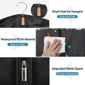 Foldable Non Woven Clothes Dust <b>Cover</b> Hanging Dress Coat Garment Suit Bag With Zipper Custom Logo Available - Product Image 5