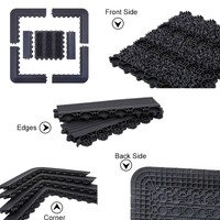 Système de tapis de sol modulaire antidérapant à rayures modernes pour hôtels et entrées extérieures, anti-poussière et réversible en TPE