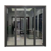 Porte pliante en verre trempé pour restaurant, fabricant professionnel, aluminium anodisé, norme américaine