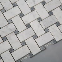 Bianco Carrara et Latin Grey Tuile de mosaïque en marbre mixte pour mur intérieur et sol Thaïlande Usine