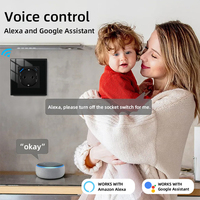 Prise murale intelligente BAOBEN 86 mm avec panneau en verre, USB-A et Type-C, moniteur d'énergie, commande vocale, pour usage domestique