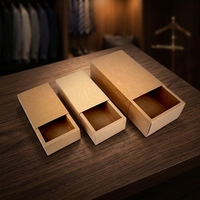 Boîte à tiroir personnalisable en papier kraft, emballage en gros pour sous-vêtements et portefeuilles, boîte cadeau pliable à ouverture coulissante pour chaussettes