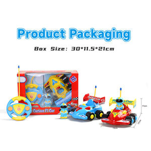 Vente flash - Voiture de course télécommandée pour enfants, électrique, acousto-optique, dessin animé, 2 canaux, volant, télécommande, avec lumière et musique - Product Image 3