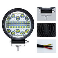 Barre lumineuse de travail LED 102W 34 LED ronde carrée 12V 24V, phare antibrouillard pour tracteurs, stroboscope, barre LED 4x4