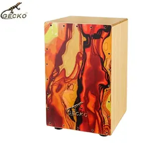 Gecko kotak drum CL51BS Cajon instrumen perkusi musikal grosir kotak Drum Cajon permukaan bermain Birch warna-warni