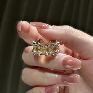 Anillo Abierto Vintage de Lujo con Diseño de Nicho, Plata de Ley S925 con Incrustaciones de Oro Blanco, Ideal para Regalo - Product Image 4