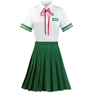 Ensemble de costumes de Cosplay Suzume Toki, jupe blanche et verte, nœud rouge, tenue de jeu de rôle Anime pour femmes et hommes, printemps 2023 - Product Image 5