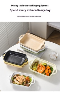 Vajilla personalizada para <span class=keywords><strong>restaurante</strong></span> de Hotel, platos de <span class=keywords><strong>tapas</strong></span>, plato de cerámica para hornear en <span class=keywords><strong>restaurante</strong></span>, plato de vajilla de cerámica, utensilios para hornear de porcelana negra - Product Image 3