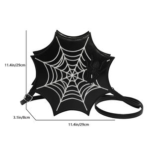 Fashion Novelty Irregular Shaped Women Small Crossbody Bag Gothic Style Spiderweb Embroidered Purse for Halloween - Product Image 3