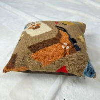 Coussin décoratif de Noël tricoté à motif géométrique fait à la main pour canapé-lit vacances salon décor idée cadeau