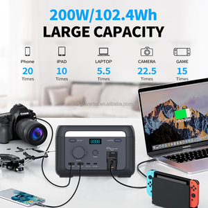 Chất lượng cao 200 Wát 102.4wh năng lượng mặt trời Máy phát điện với đèn <span class=keywords><strong>LED</strong></span> LiFePO4 Pin điện cầm tay trạm - Product Image 3