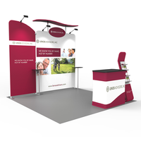 Nouveau Design Expo 3x3 Aluminium Portable Salon Tension Tissu Foire Toile de Fond Exposition Exposition 10x10 Salon Stand