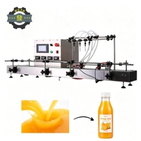 Automatische 4-kops vloeistofvulmachine, commercieel, voor vruchtensap, kokosmelk, shampoo, melk, dranken, vloeistofvulapparatuur