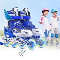 Roues clignotantes en PVC/PU en gros pas cher patins à roulettes de vitesse en ligne chaussures pour enfants