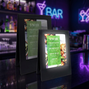Factory Price Faux Leather Digital Table Menu 2 View Table Tents Display <b>Led</b> Menu <b>Cover</b> Illuminated Menus - Product Image 1