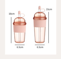 Tasse à café glacé personnalisable 14 mm avec paille plus large, gobelet classique réutilisable en plastique pour thé Boba, tasse à boisson parfaite – Vente chaude