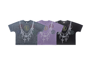 Camiseta <span class=keywords><strong>de</strong></span> manga corta <span class=keywords><strong>de</strong></span> corte holgado con estampado <span class=keywords><strong>de</strong></span> collar <span class=keywords><strong>réplica</strong></span> retro americano, efecto lavado y desgastado, <span class=keywords><strong>de</strong></span> una sola pieza - Product Image 6