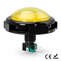 Bouton poussoir d'arcade lumineux LED 12V de 100 mm, bouton rond convexe de grande taille pour machine d'arcade
