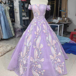 Lsany238 Vestidos de Quinceañera de Lujo con Cuentas Lila y Hombros Descubiertos, Vestidos de Princesa para 15 Años, Vestidos de 16 Años, Jancember - Product Image 5