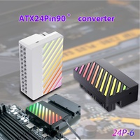 TEUCER-Conector de artefacto de enrutamiento de ángulo recto para placa base ATX, adaptador de fuente de alimentación, 24P, 90 grados, 24 pines